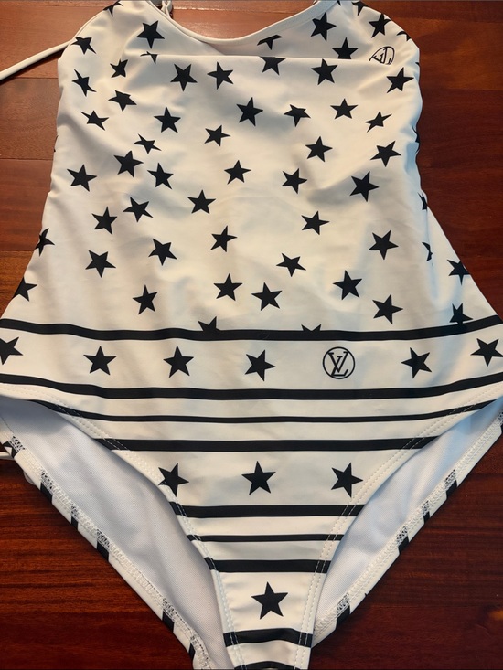 Louis Vuitton Other - LV White One-Piece Swim with Black Star Print